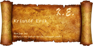 Kristóf Erik névjegykártya