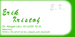 erik kristof business card
